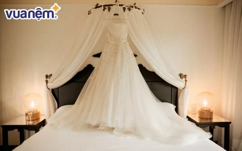 Màu sắc và họa tiết của nệm phù hợp với phong cách cá nhân của cặp đôi 