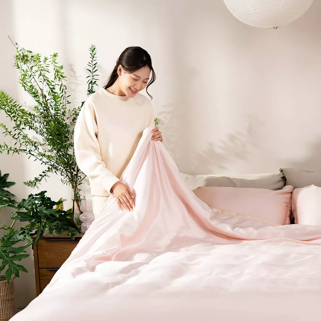 Bộ chăn ga chun chần Lụa Tencel cao cấp Amando Élan 5 chi tiết