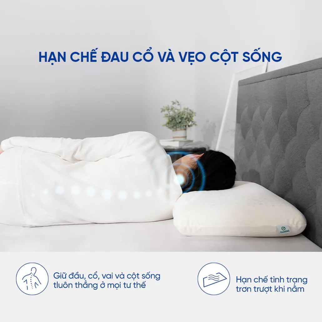 Gối cao su 100% thiên nhiên massage thoáng khí Gummi Evora