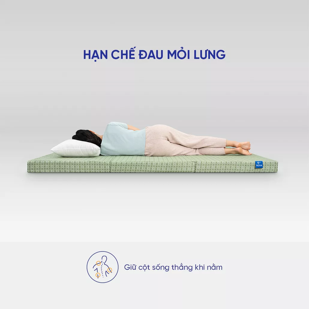 nệm bông ép gấp 3 goodnight nova thoáng khí, giảm nhức mỏi, thấm hút mồ hôi