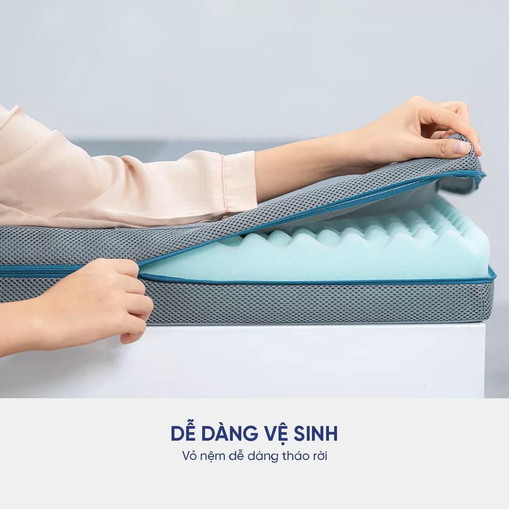 nệm foam nhật massage goodnight osaka êm ái, nâng đỡ cột sống