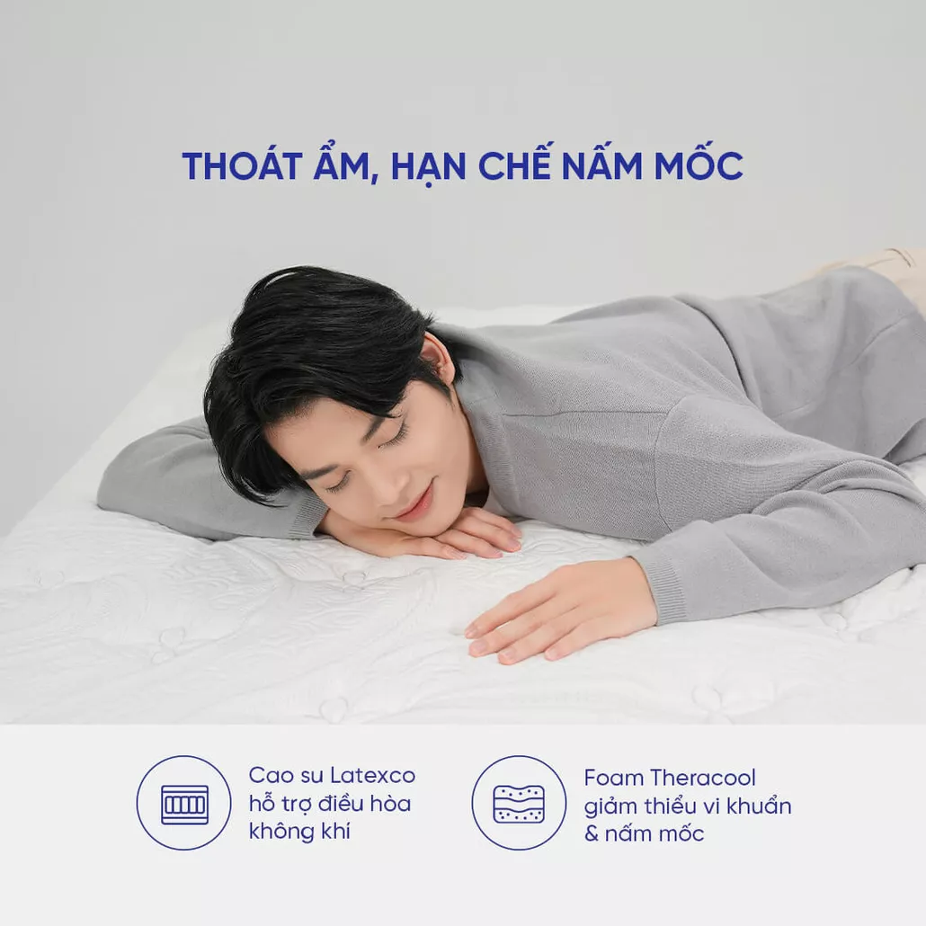 Nệm lò xo Therapedic Premium Innergy êm ái, thoáng khí, cách ly chuyển động hiệu quả