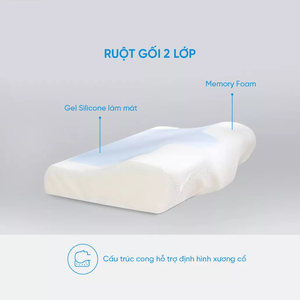 Gối memory foam công thái học giảm đau cổ vai gáy Doona Restful