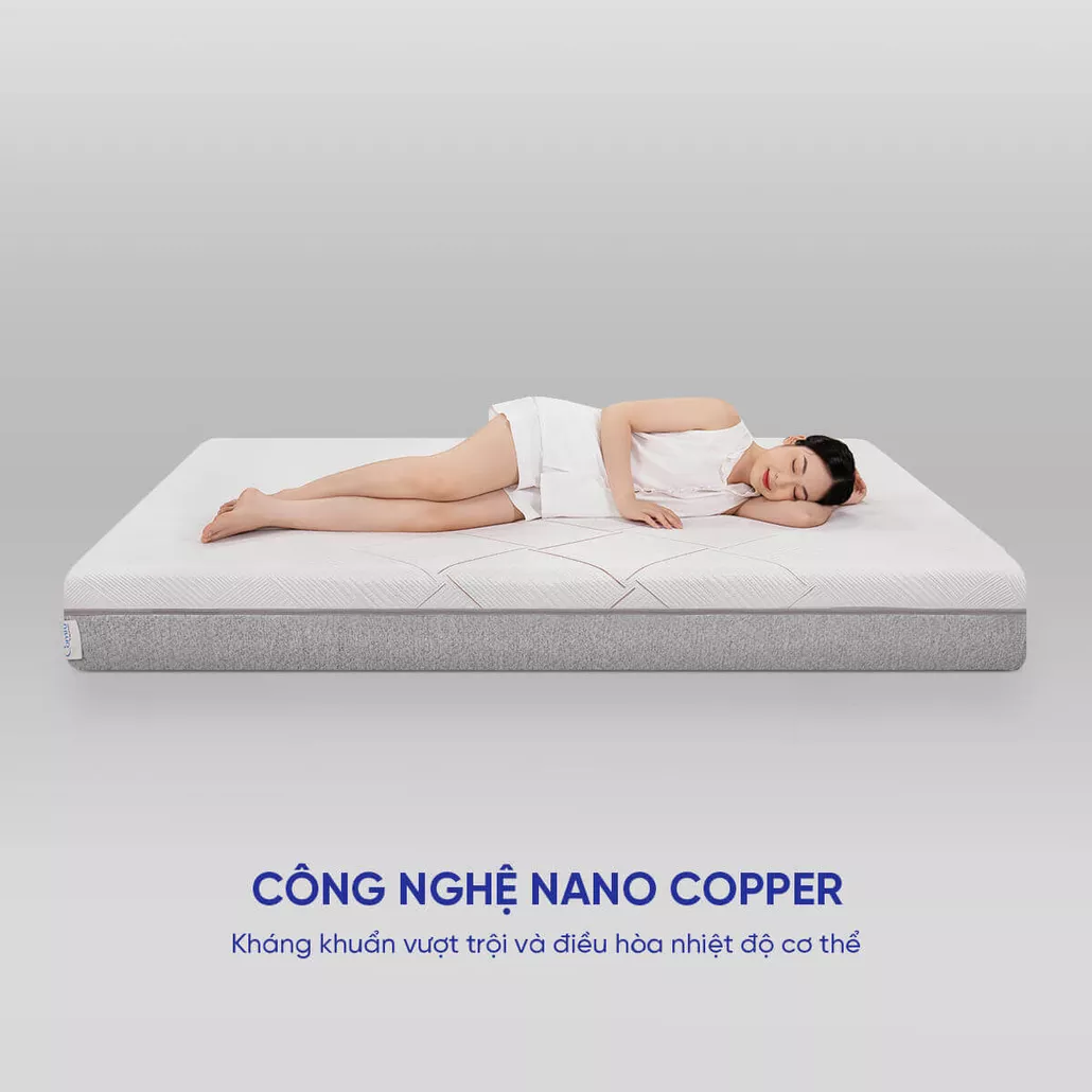NỆM FOAM CÔNG NGHỆ NANO COPPER LÀM MÁT, NÂNG ĐỠ CHUYÊN SÂU 5 VÙNG 