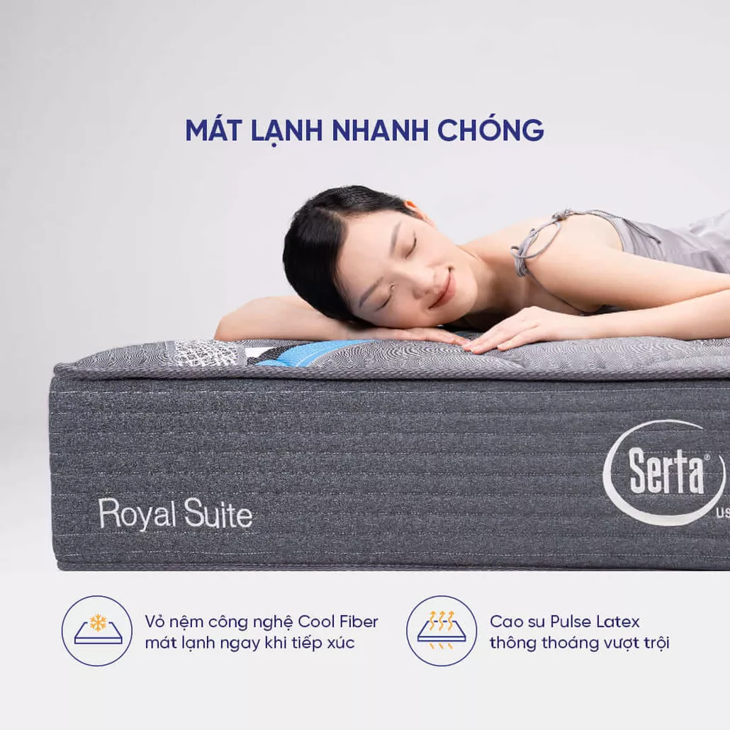 nệm lò xo Serta Perfect Sleeper Royal Suite thoáng khí, nâng đỡ vượt trội, đàn hồi cao