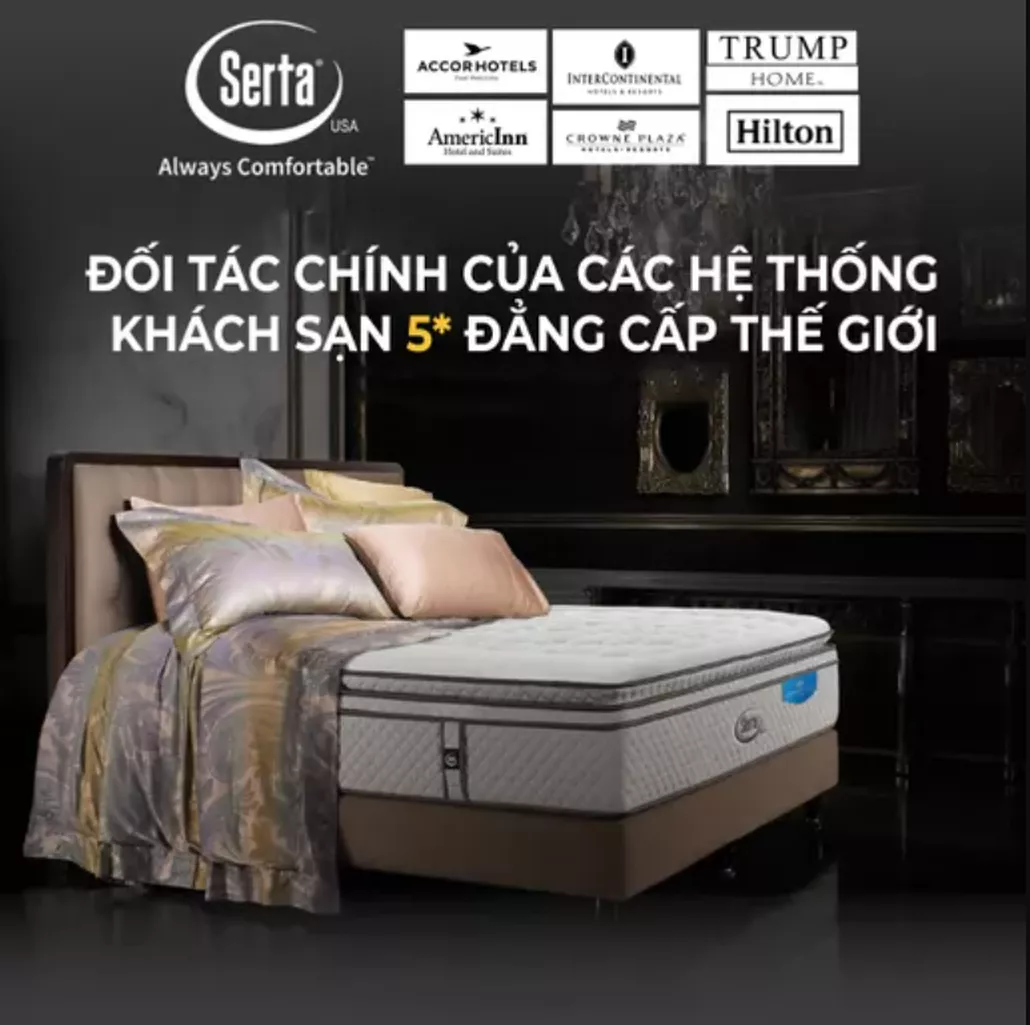 Nệm lò xo cao cấp kháng khuẩn Serta Perfect Sleeper Grand Suite đàn hồi cao