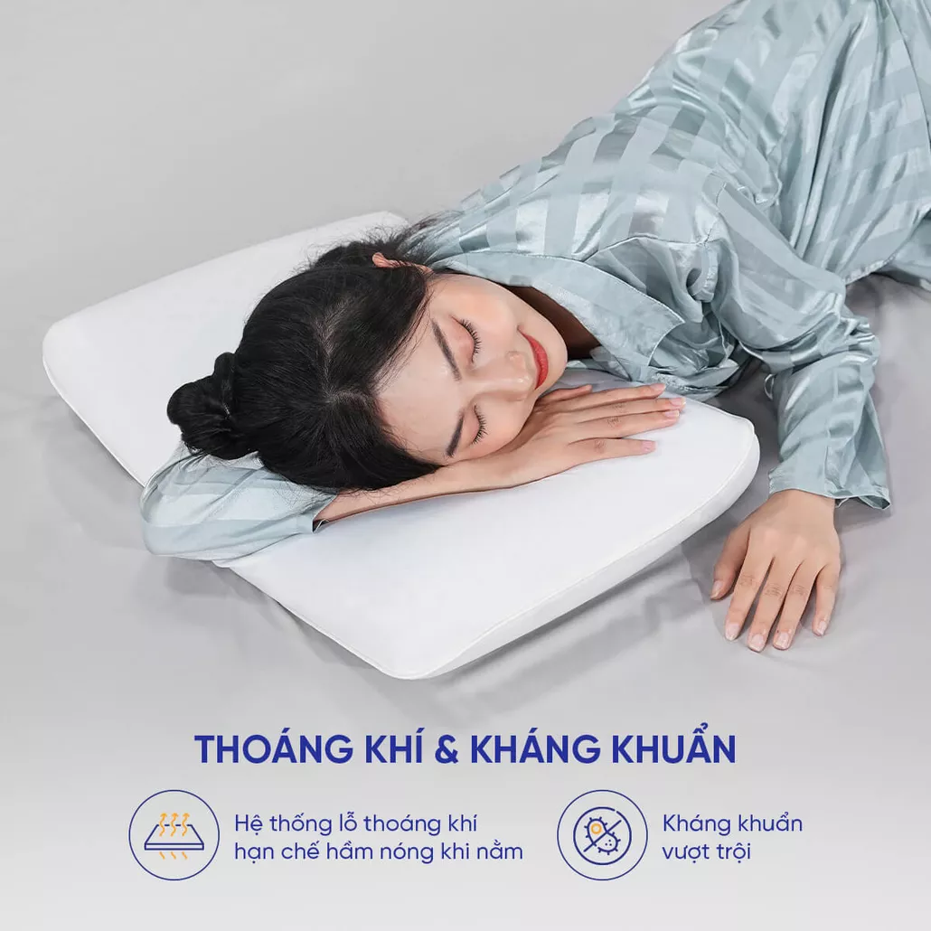 Gối foam điều hòa Comfy Airflow Max nâng đỡ, thoáng khí, mềm mại