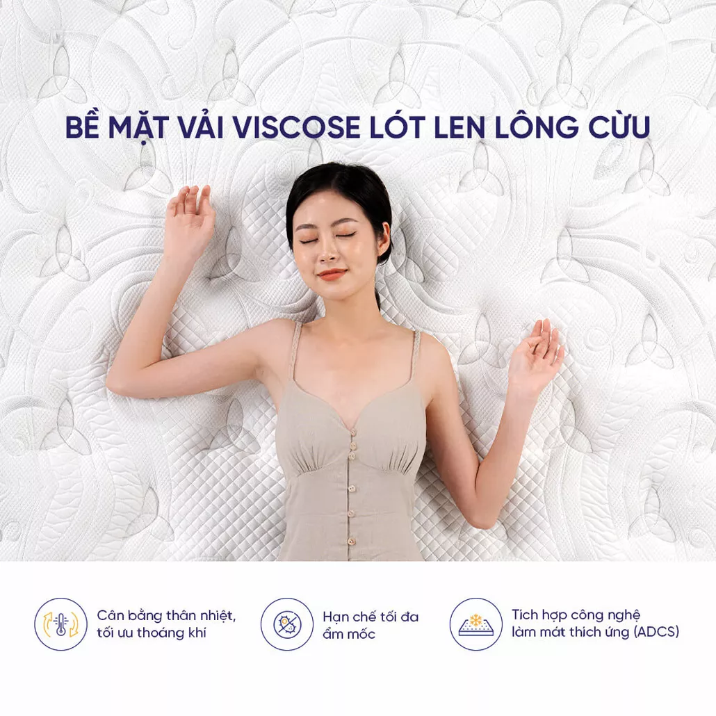 Nệm lò xo Serta Pedic iBreeze cao cấp làm mát linh hoạt