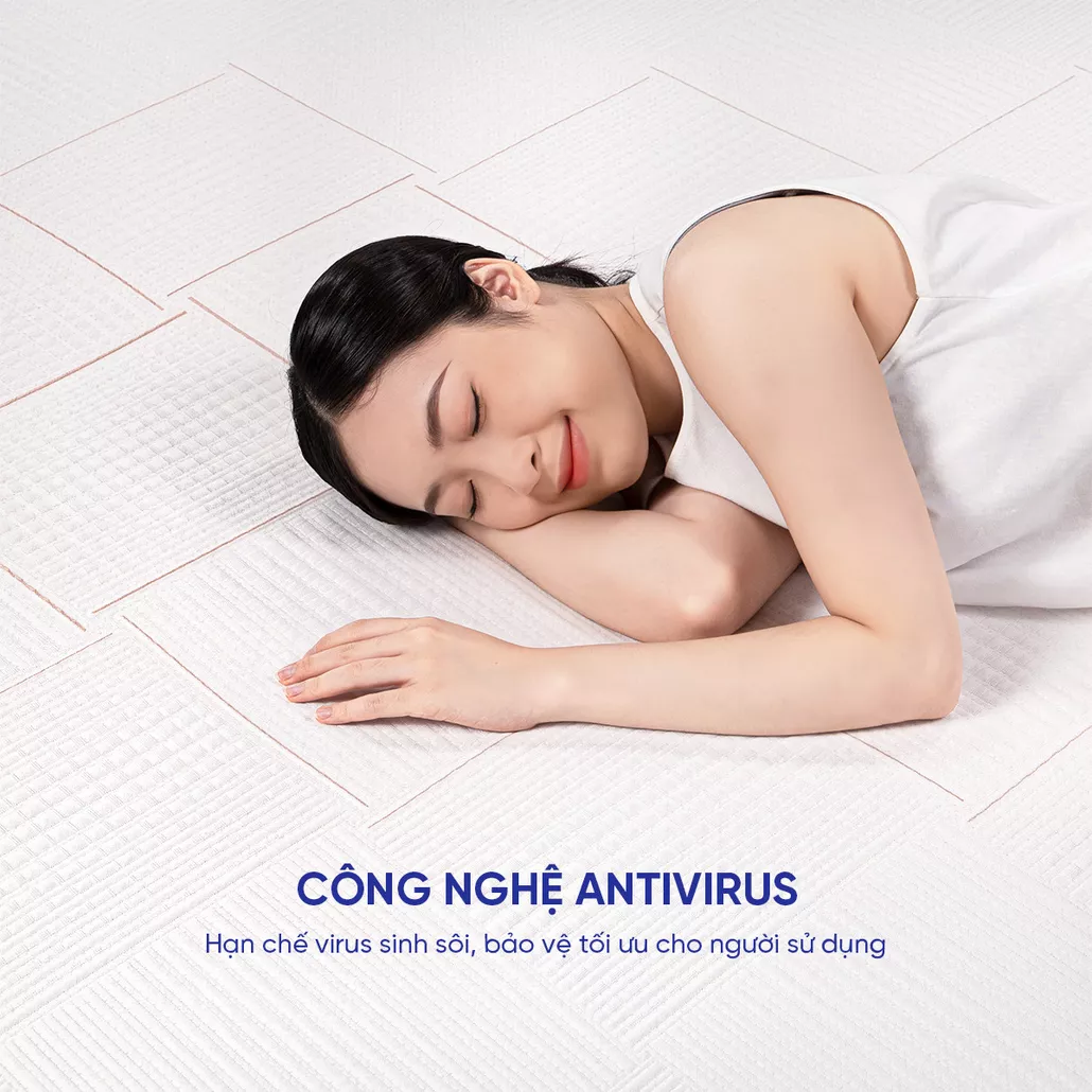 nệm foam cao cấp kháng virus comfy lux 2.0 nâng đỡ 5 vùng, làm mát