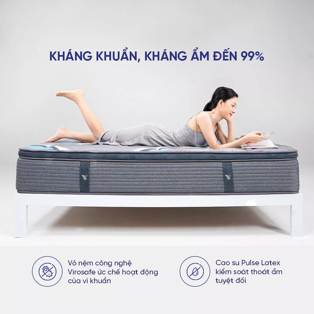 Nệm lò xo cao cấp kháng khuẩn Serta Perfect Sleeper Grand Suite đàn hồi cao