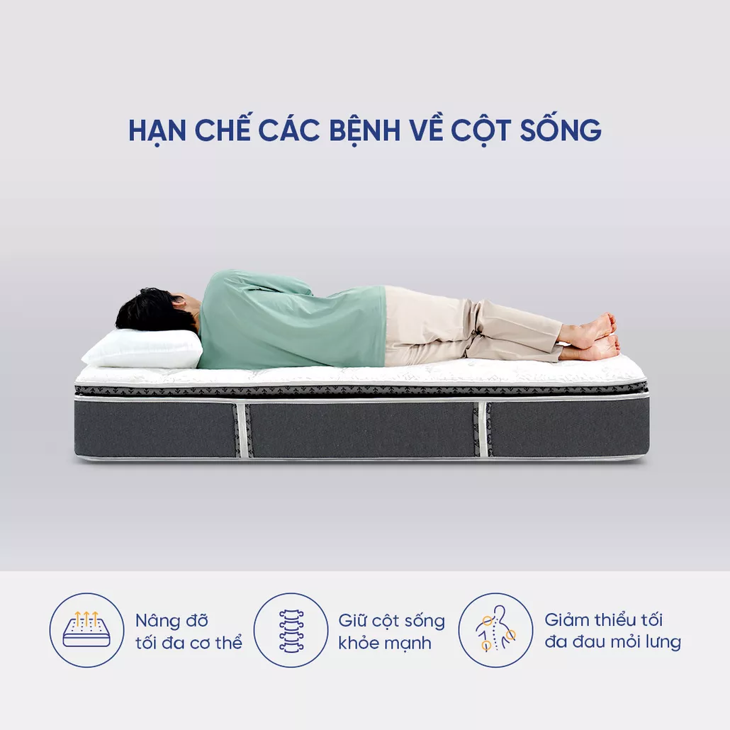 nệm lò xo amando primo cao cấp, nâng đỡ cơ thể, cách ly chuyển động