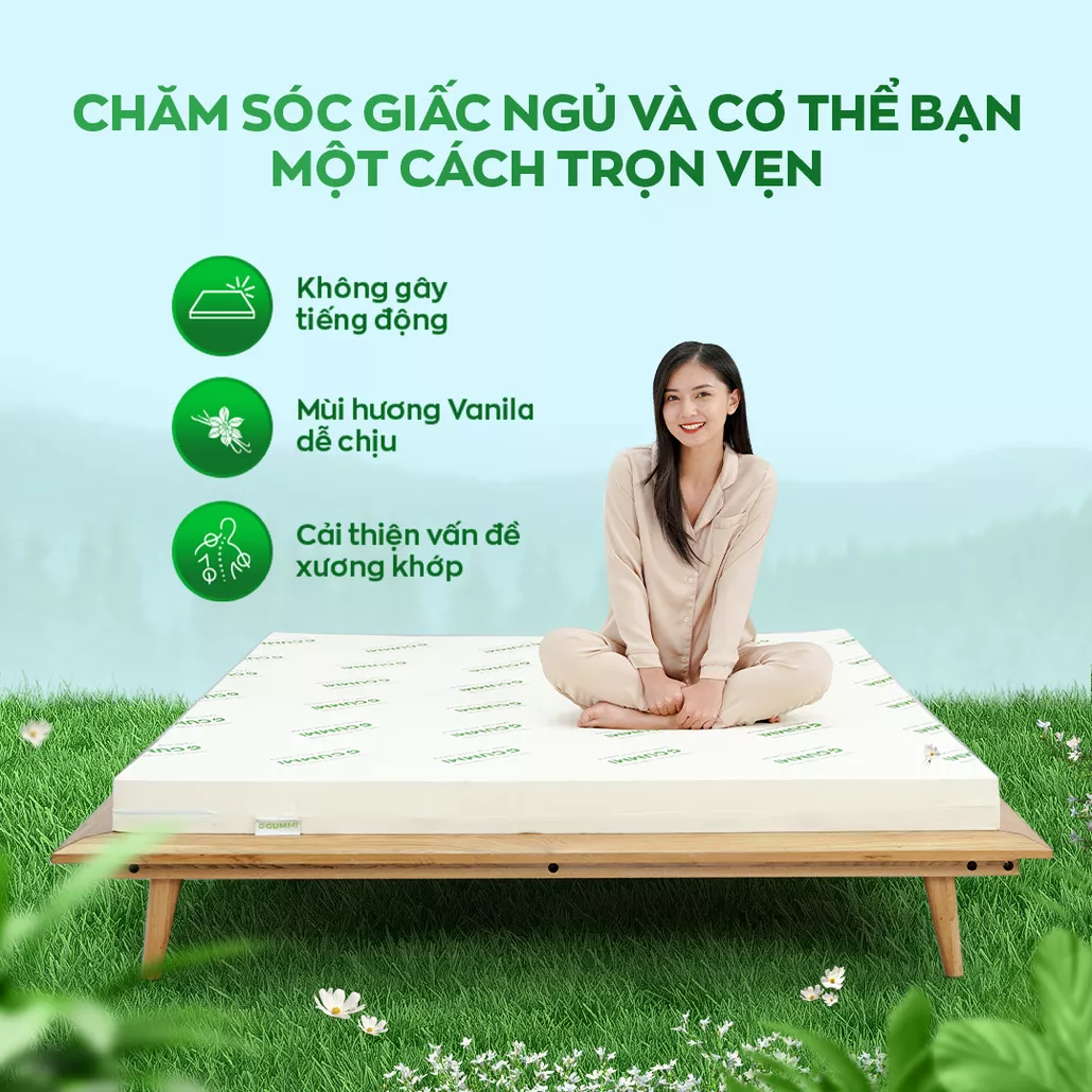 nệm cao su thiên nhiên 100% gummi classic cải thiện xương khớp