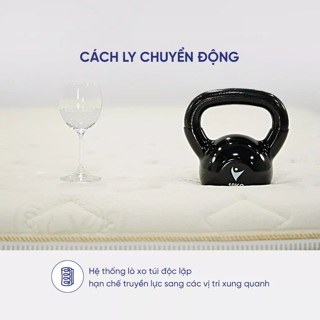 cách ly chuyển động hệ thống lò xo túi độc lập hạn chế truyền lực sang các vị trí xung quanh