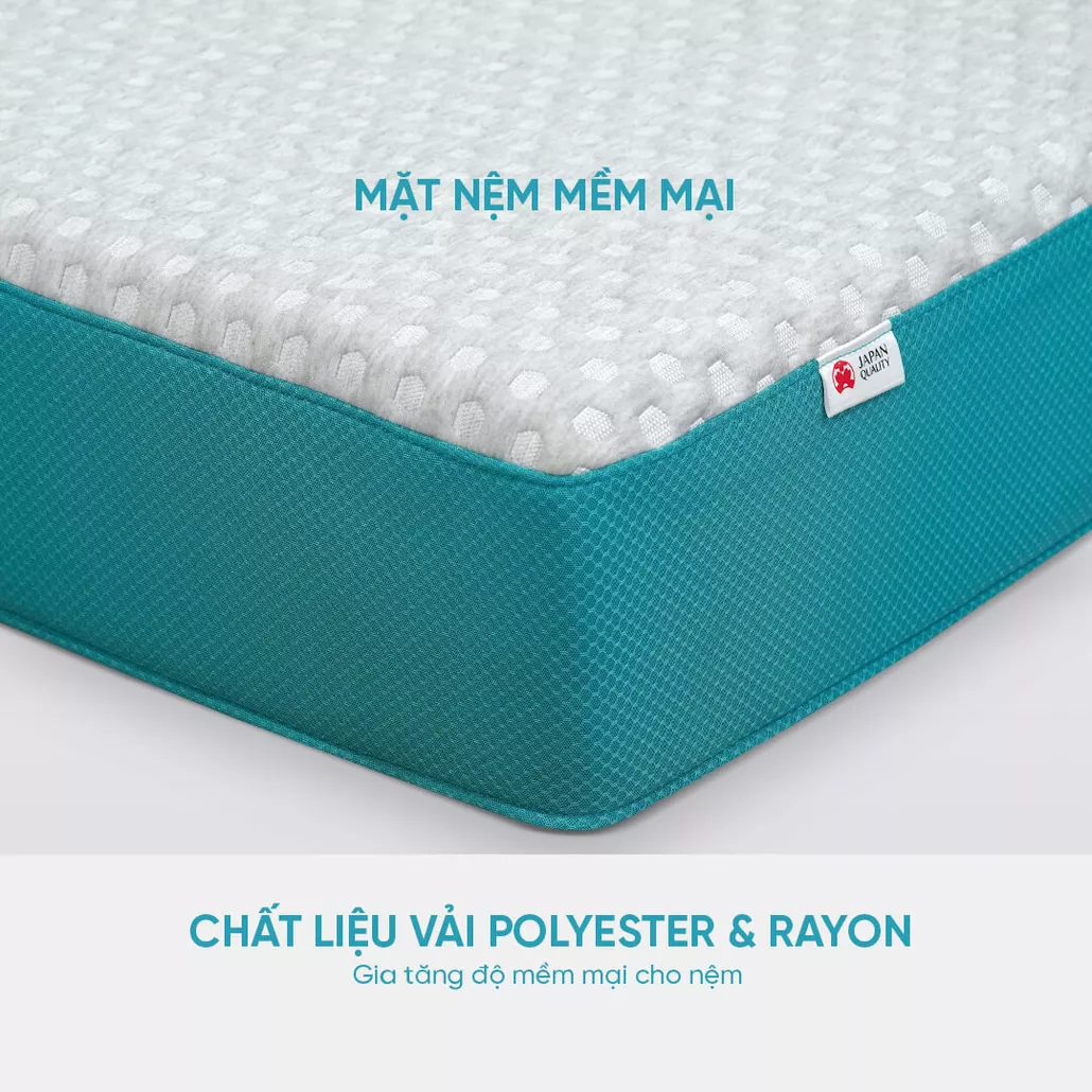 Nệm foam Nhật Bản kháng khuẩn Aeroflow Fit Plus êm ái, mềm mại, đàn hồi