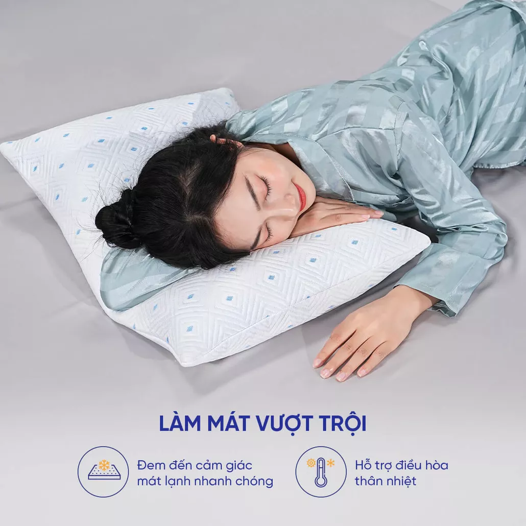 Gối lông vũ nhân tạo cao cấp tùy chỉnh độ cao Amando Coolflex