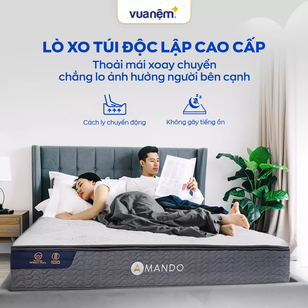 Nệm lò xo Amando Elite Original túi độc lập tiêu chuẩn khách sạn 5 sao