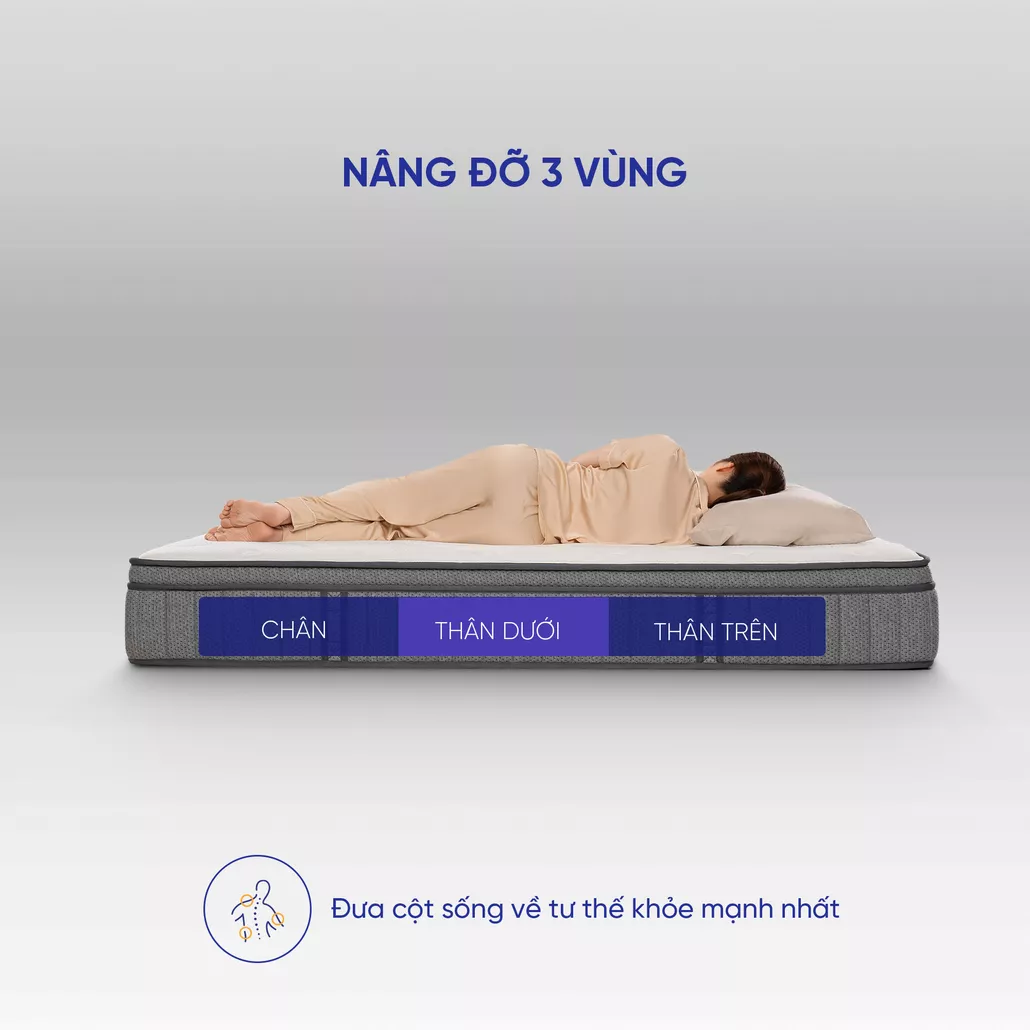 Nệm lò xo nâng đỡ làm mát Spring Air Back Supporter Firm Plus êm ái, nâng đỡ bảo vệ cột sống