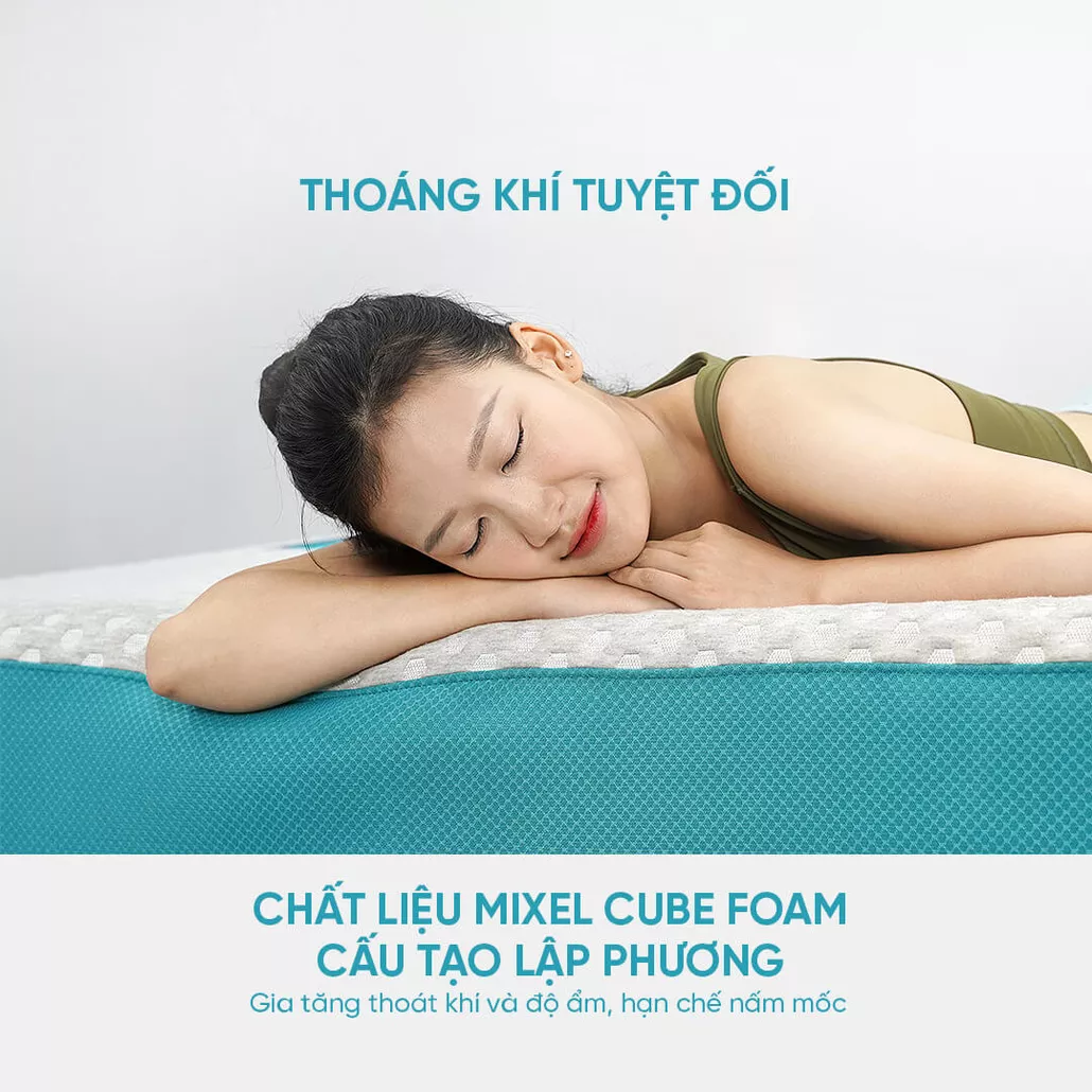 Nệm foam Nhật Bản kháng khuẩn Aeroflow Fit Plus êm ái, mềm mại, đàn hồi