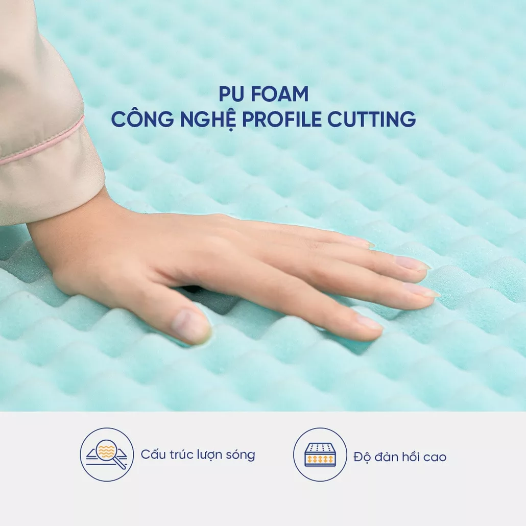 nệm foam nhật massage goodnight osaka êm ái, nâng đỡ cột sống