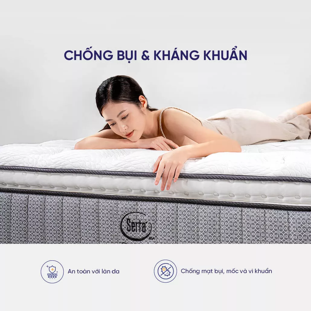 Nệm lò xo Serta Pedic iBreeze cao cấp làm mát linh hoạt