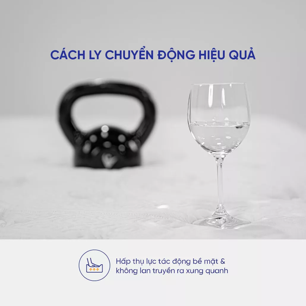 nệm lò xo King Koil Serene Lux thoáng khí, kháng khuẩn, cách ly chuyển động, đàn hồi cao