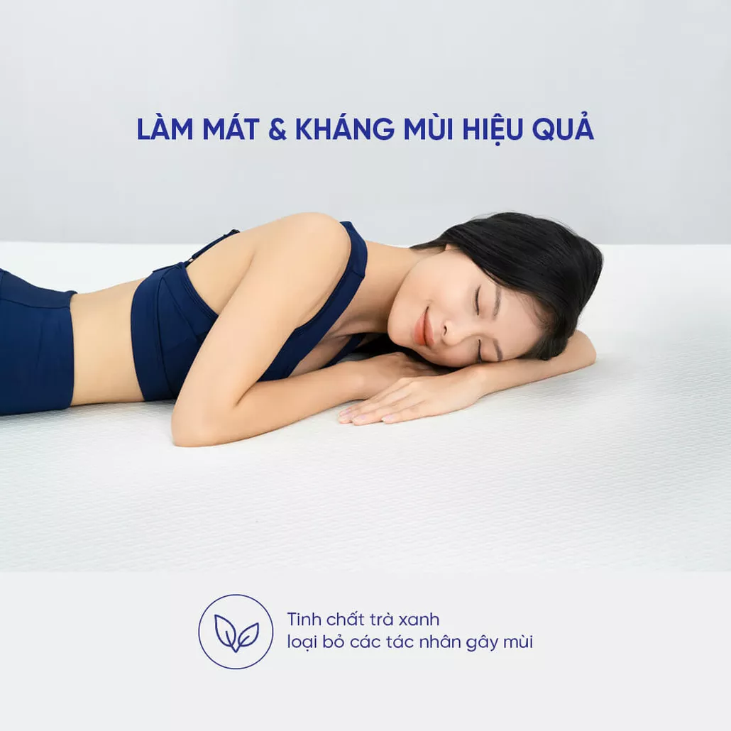 Nệm foam Goodnight Galaxy trà xanh kháng khuẩn đàn hồi cao