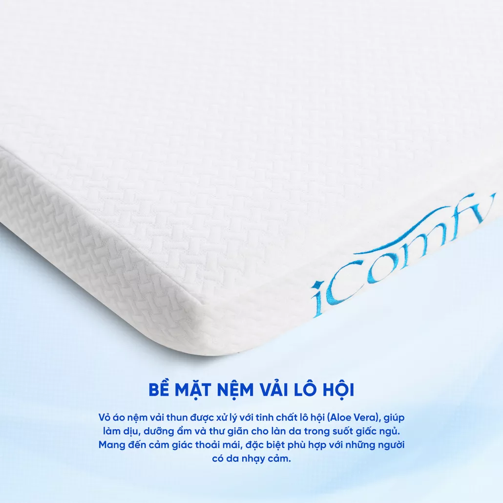 Vỏ nệm bổ sung tinh chất lô hội dịu nhẹ cho làn da nhạy cảm
