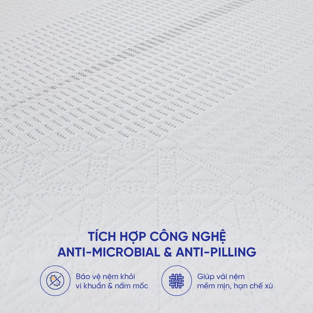 Nệm foam Comfy Cloud 1.0 thoáng khí, đàn hồi cao, kháng khuẩn tốt