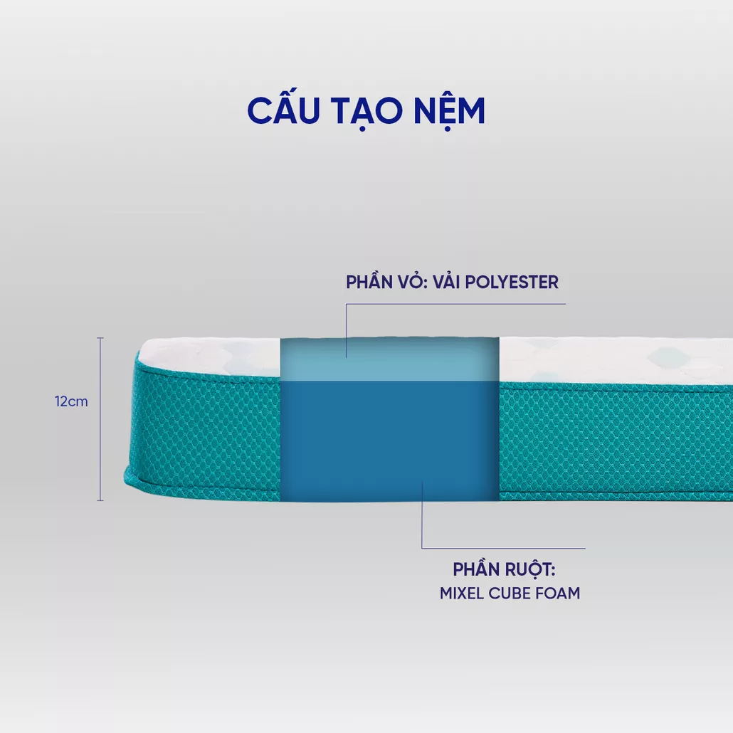 Nệm Nhật Bản Aeroflow Standard nâng đỡ cơ thể, thoáng khí, đàn hồi cao