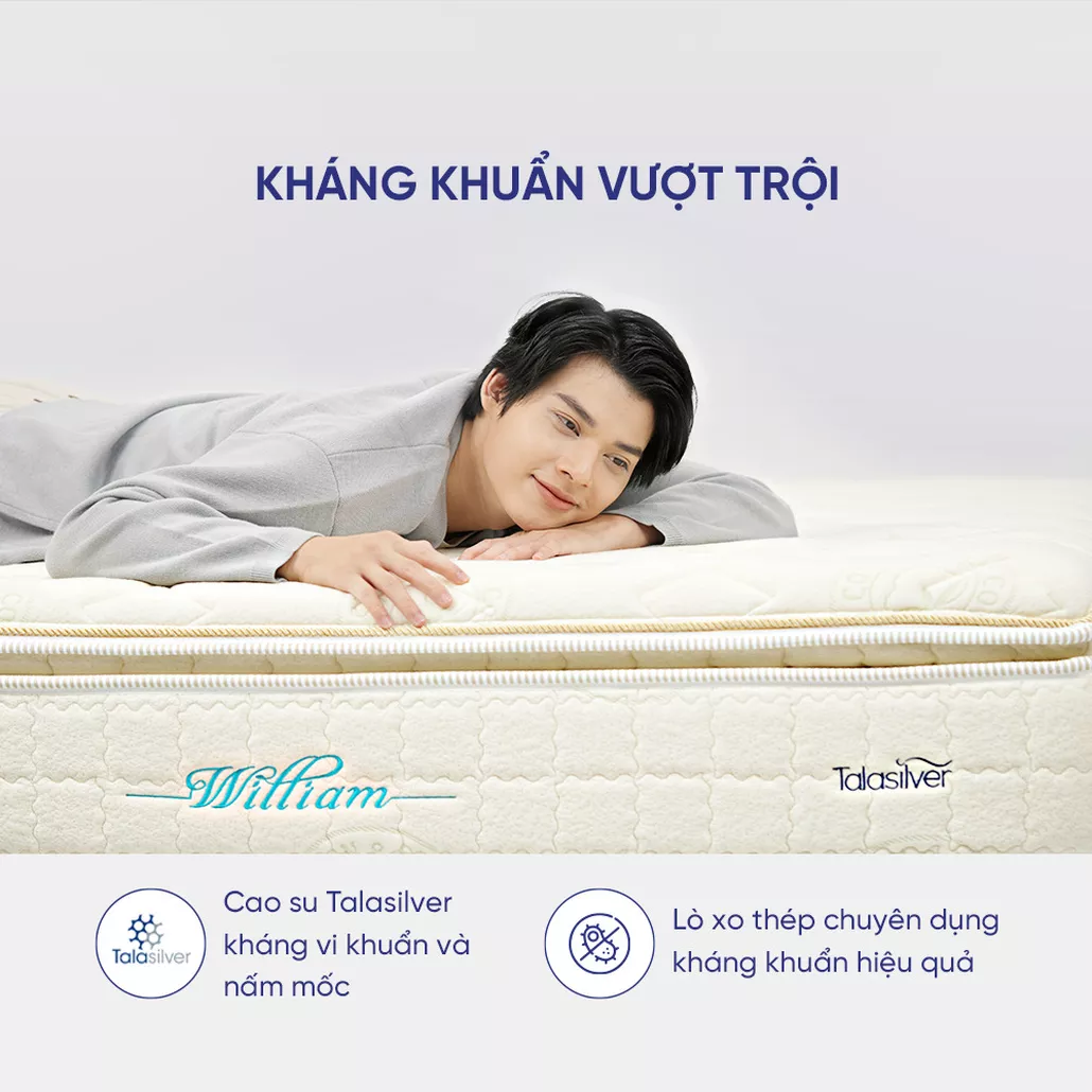 kháng khuẩn vượt trội cao su talasilver kháng vi khuẩn và chống ẩm mốc lò xo thép chuyên dụng kháng khuẩn hiệu quả