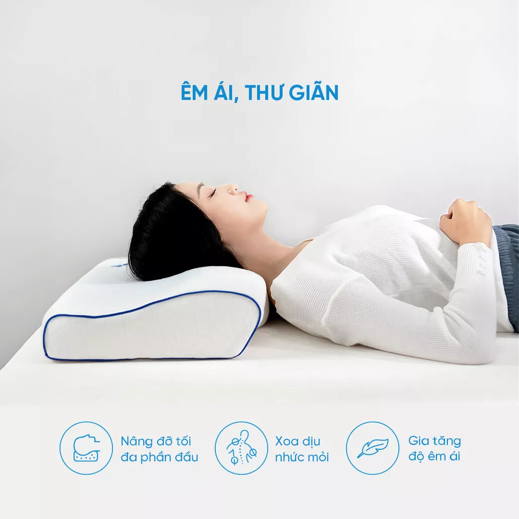 Gối memory foam công thái học giảm đau cổ vai gáy Doona Restful