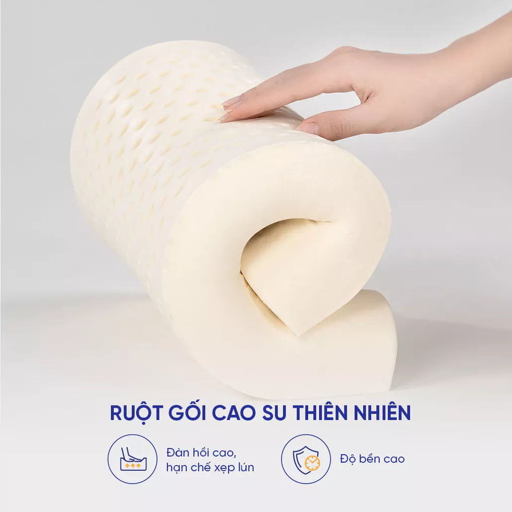 gối cao su 100% thiên nhiên trẻ em Gummi Pudding nâng đỡ cổ vai gáy, đàn hồi vượt trội