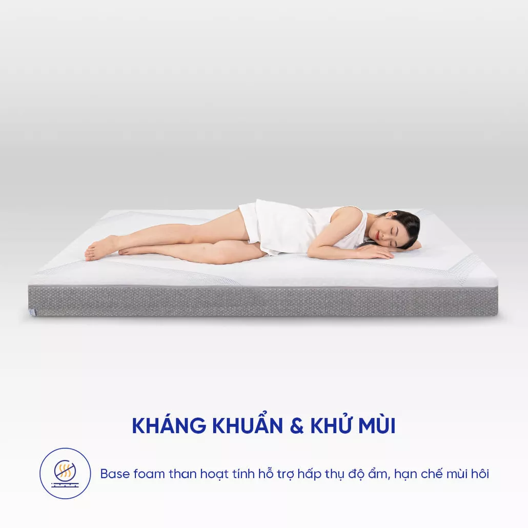 Nệm foam cân bằng trọng lực Comfy Cloud 3.0 nâng đỡ 5 vùng, điều hòa thân nhiệt, kháng khuẩn