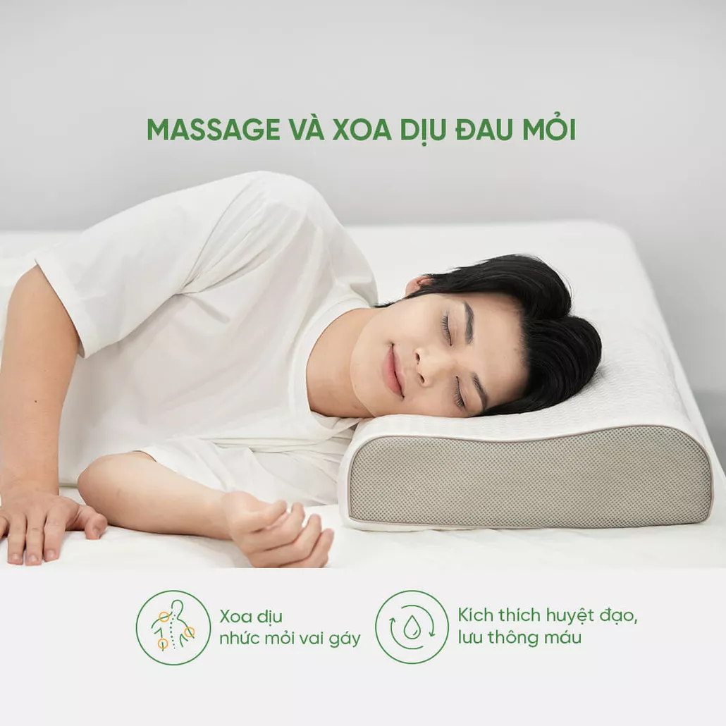 Gối cao su 100% thiên nhiên công thái học Gummi Contour Massage