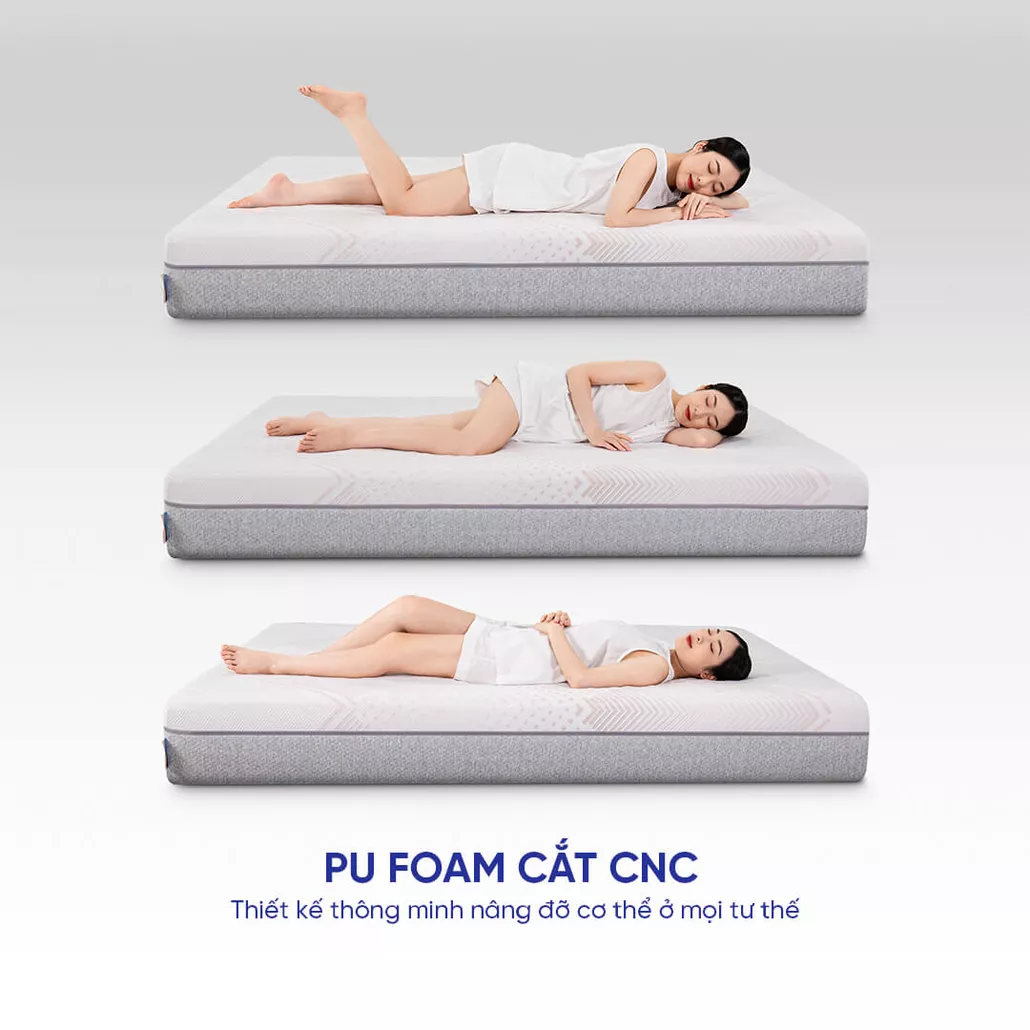 Nệm foam cao cấp tương thích toàn diện Comfy Lux 3.0 làm mát, chống nóng lưng