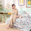 Bộ Ga chun microfiber Amando Ellie họa tiết 4 chi tiết M03 - Ảnh thumb 6