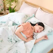 Bộ chăn ga chun sợi gỗ thiên nhiên Amando Jamila 5 chi tiết LC010
