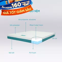 Nệm foam Nhật Bản Aeroflow Wave massage toàn diện dày 20cm