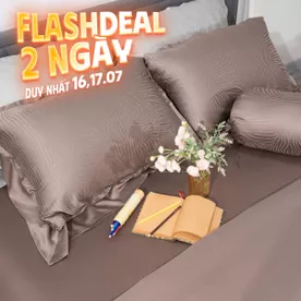 Bộ chăn ga Lụa tencel cao cấp Amando Lagom 5 chi tiết Màu Nâu