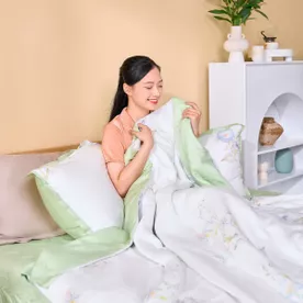 Bộ chăn ga phủ sợi gỗ thiên nhiên Amando Jamila 5 chi tiết LC007