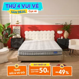 Nệm lò xo Goodnight SleepWave Hybrid (Sleep Wave 4.0) giảm tiếng ồn dày 20cm