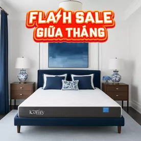 Nệm foam iComfy Coolax Plus nâng cấp làm mát dày 20cm (BST Ngủ Mát)