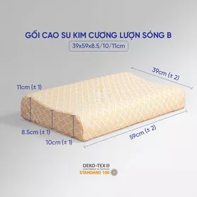 Gối cao su Kim Cương lượn sóng B