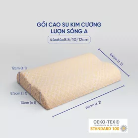 Gối Cao Su Kim Cương Lượn Sóng A