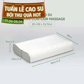 Gối cao su Gummi Contour Massage 100% thiên nhiên công thái học