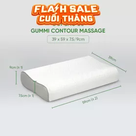Gối cao su Gummi Contour Massage 100% thiên nhiên công thái học