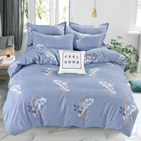 Bộ Ga chun vỏ chăn AMD Lily họa tiết 5 chi tiết