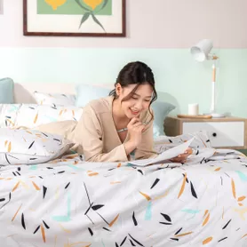 Bộ Ga chun microfiber Amando Ellie họa tiết 4 chi tiết M03
