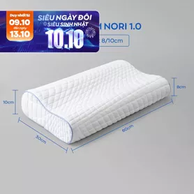 Gối foam Goodnight Nori 1.0 lượn sóng nâng đỡ cổ vai gáy