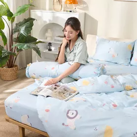 Bộ Ga chun sợi gỗ thiên nhiên Amando Aleena 4 chi tiết